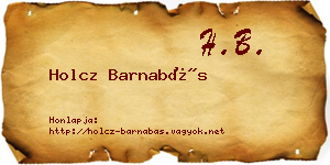 Holcz Barnabás névjegykártya